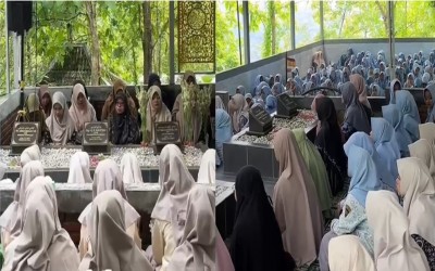 Ziarah Santri Jelang Haul Pendiri Pesantren Al-Fattah Kikil